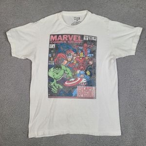 Marvel T-Shirt Men's Medium White‎ Marvel Comics Group Escape Impossible